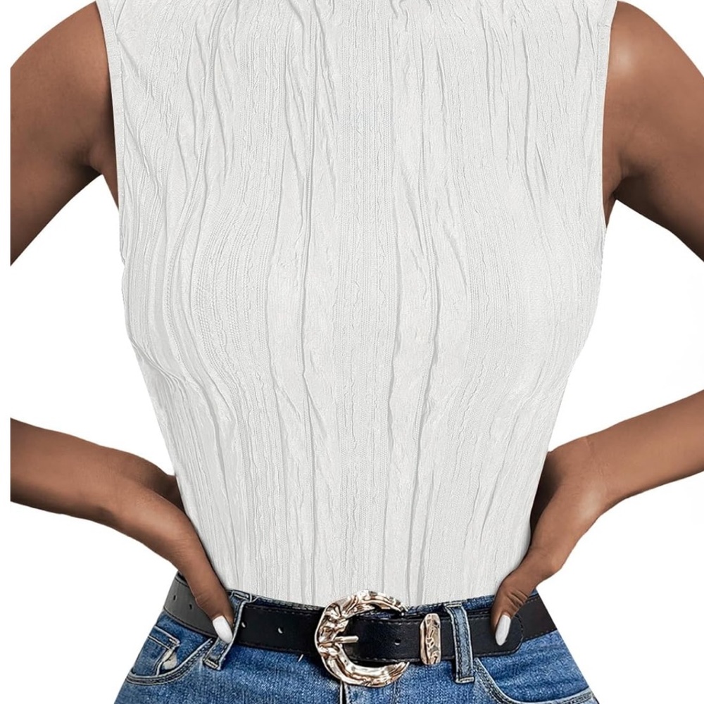 New! Sleeveless Ruched Work Going out Blouse - Picture 1 of 7
